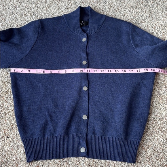 Marble Scotland Cotton-Rich Knit Bomber Jacket Navy Size S - Picture 5 of 9